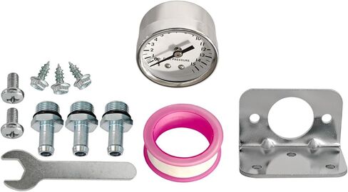 Fuel Pressure Regulator Carburetor with Gauge Kit Fits for Holley Carburetor, 1-4 PSI, 3/8" NPT, 1-in 2-Out Replace 12-804, 12804 in Saudi Arabia