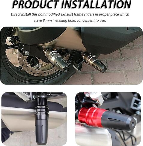 قطعتان من مزلقات إطار الدراجة النارية لـ Kawasaki Ninja 650 650R ZX6R ZX10R، واقيات قطرة عالمية من الألومنيوم CNC، واقيات إطار الدراجة النارية لحماية الجسم والعرض، أسود in Kuwait