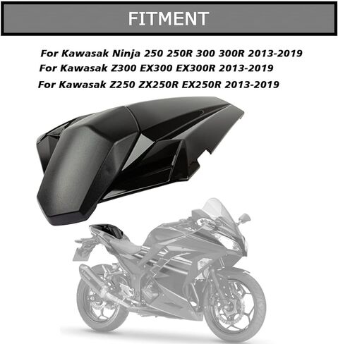 غطاء هدية للمقعد الخلفي لـ EX300R EX300 ZX250R EX250R Ninja 300 300R 250 250R 2013 2014 2015 2016 2017 2018 2019 (أسود) in Kuwait