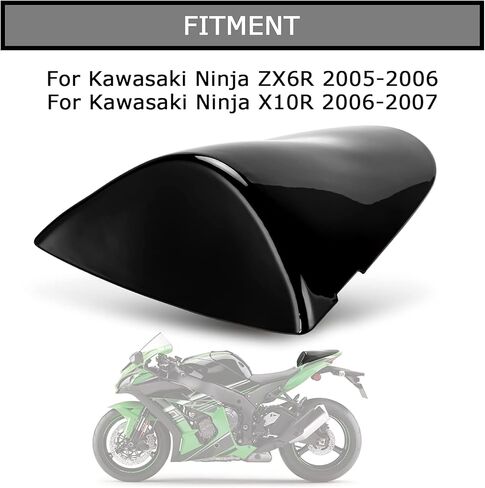 غطاء PSLER لـ Ninja ZX6R 2005 2006 وZX10R 2006 2007 Ninja غطاء المقعد الخلفي غطاء هدية (أسود) in Kuwait