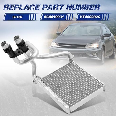 سخان HVAC مناسب لسيارة Volkswagen Jetta 2011 2012 2013 2014 2015 2016 2017 2018، الرقم المرجعي 5C0819031، HT400002C، 98120 (تتضمن مجموعة خرطوم المياه) in Kuwait