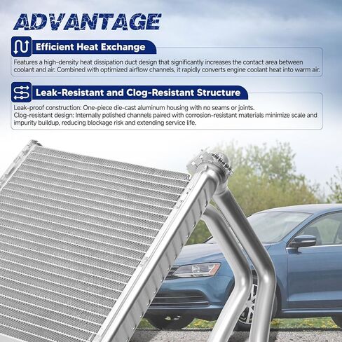 سخان HVAC مناسب لسيارة Volkswagen Jetta 2011 2012 2013 2014 2015 2016 2017 2018، الرقم المرجعي 5C0819031، HT400002C، 98120 (تتضمن مجموعة خرطوم المياه) in Kuwait
