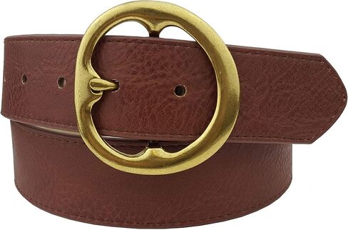 In style, Round Brass Statement Buckle with Non-Animal belt in Saudi Arabia