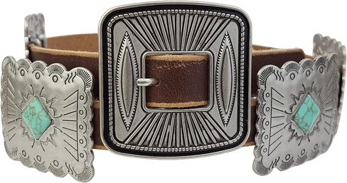 Trendy Western Buckle with sliding conchos in genuine leather in Saudi Arabia