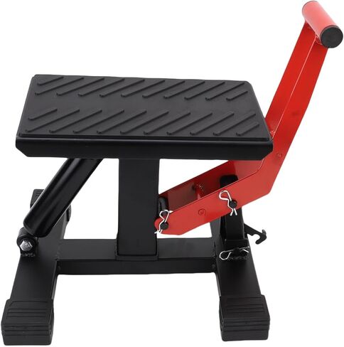 Keenso Dirt Bike Lift Stand, 440lbs Load Bearing Adjustable Height Motorcycle Lifting Stand with Non Slip Rubber Padding, for Most Motorcycles and Off Road Vehicles in Saudi Arabia
