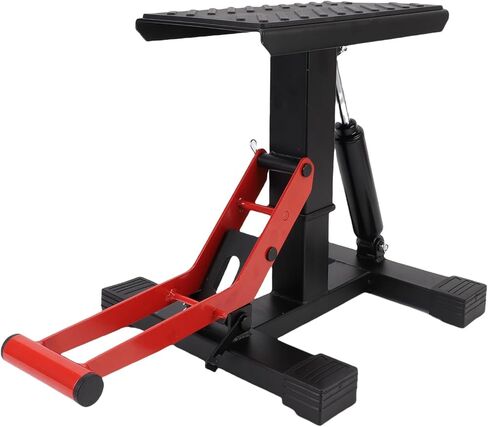Keenso Dirt Bike Lift Stand, 440lbs Load Bearing Adjustable Height Motorcycle Lifting Stand with Non Slip Rubber Padding, for Most Motorcycles and Off Road Vehicles in Saudi Arabia