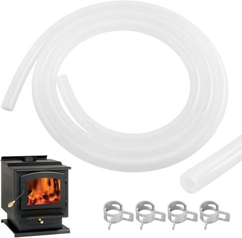 20093K Pellet Stove Silicone Vacuum Pressure Hose for Vacuum Shutdown and Firebox Pressure Switches, Fit for Most Englander Pellet Stove Models, 5 Feet Clear Tubing Hose with 4 Clips, Part# PU-VH in Kuwait