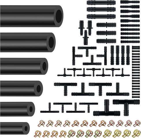 6PCS 5Ft Silicone Vacuum Hose Automotive Set,Vacuum Line Kit Includes ID 1/8" 5/32" 3/16" 1/4" 5/16" 3/8" Hose & Vacuums Hoses Connector & Clamps,Essential Vacuums Lines Automotive in Kuwait