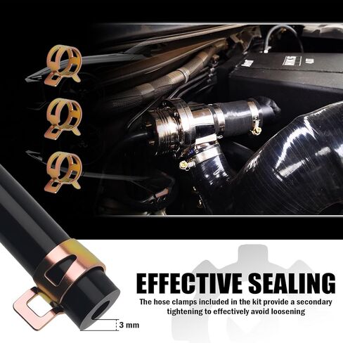 6PCS 5Ft Silicone Vacuum Hose Automotive Set,Vacuum Line Kit Includes ID 1/8" 5/32" 3/16" 1/4" 5/16" 3/8" Hose & Vacuums Hoses Connector & Clamps,Essential Vacuums Lines Automotive in Kuwait