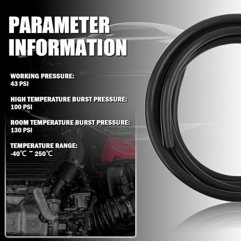 6PCS 5Ft Silicone Vacuum Hose Automotive Set,Vacuum Line Kit Includes ID 1/8" 5/32" 3/16" 1/4" 5/16" 3/8" Hose & Vacuums Hoses Connector & Clamps,Essential Vacuums Lines Automotive in Kuwait