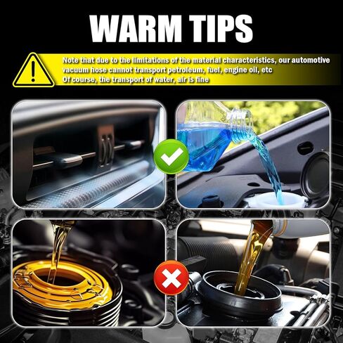 6PCS 5Ft Silicone Vacuum Hose Automotive Set,Vacuum Line Kit Includes ID 1/8" 5/32" 3/16" 1/4" 5/16" 3/8" Hose & Vacuums Hoses Connector & Clamps,Essential Vacuums Lines Automotive in Kuwait