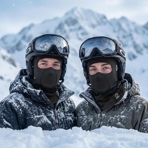 Hill Bros Balaclava Face Mask Men Women, Ski Mask for Men Women, UV Protection, Balaclava Motorcycle, Windproof, Cold Weather Face Mask, Elastic, Glasses Friendly Black in Saudi Arabia
