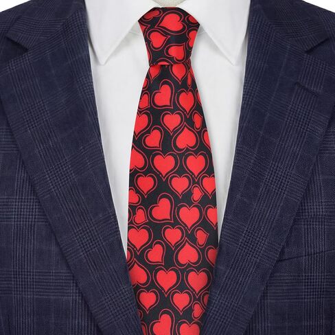 Valentines Day Ties For Men 3.27" (8.3CM) Heart Neckties Holiday Wedding Party for Husband Father's Day in Saudi Arabia