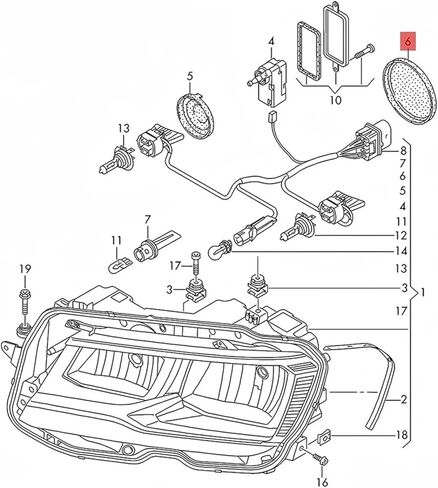 LED العلوي غطاء غبار غطاء لشركة فولكس فاجن ل باسات CC ل تيجوان 1300502030 سيارة العلوي كشافات الخلفية لمبة ختم الظهر الغبار غطاء غطاء غبار in Kuwait