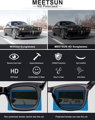 MEETSUN Polarized Sunglasses for Women Men Classic Retro Designer Style Fashion UV400 Protection in Kuwait