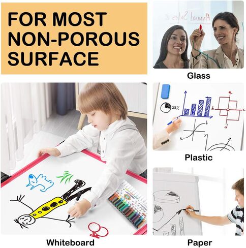 Shuttle Art Magnetic Whiteboard Markers, 20 Pieces Fine Tip and Eraser, Dry Erase Whiteboard Markers, for Writing on Whiteboards, Weekly Planner, Glass for School Office Home in Kuwait