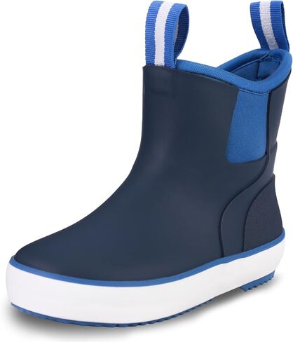 CasaMiel Waterproof Rubber Rain Boots for Big Kids - Youth Ankle Muck Boots, Non-slip Natural Rubber Snow Shoes, Boys Girls Deck Boots for Mud Gardening Fishing Hunting Outdoor in Saudi Arabia