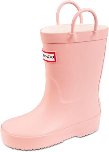 Toddler Kids Waterproof Rain Boots with Easy-On Handles – Lightweight Non-Slip Rubber Boots for Boys & Girls, Classic Durable Outdoor Design in Saudi Arabia