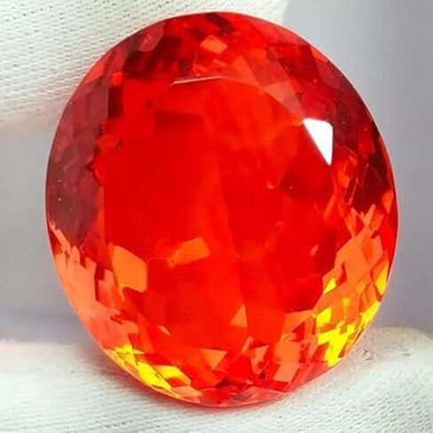 130 Ct Natural Mexican Fire Opal Red Orange Oval Cut AAA Certified Gemstone in Saudi Arabia
