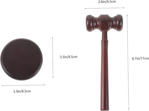 Judge Hammer Toy 6.7 Inch Wooden Gavel with Clear Loud Sound for Lawyers Judges Auction and Office Use in Saudi Arabia