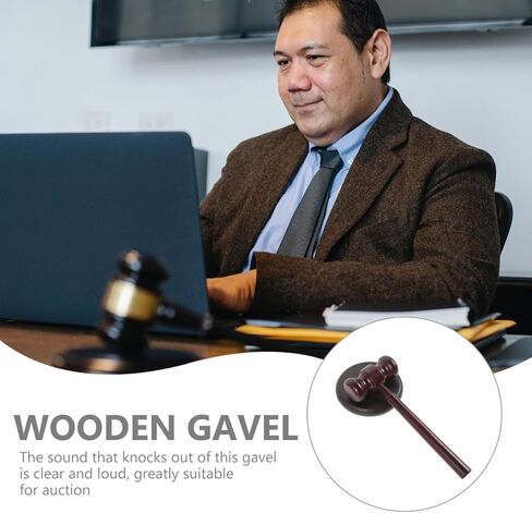Judge Hammer Toy 6.7 Inch Wooden Gavel with Clear Loud Sound for Lawyers Judges Auction and Office Use in Saudi Arabia