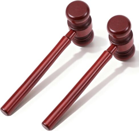 2 Pcs Brown Handmade Wooden Judge Gavel, Vintage Auction Courtroom Judge Hammer Gavels Mallets for Cosplay Lawyer Justice Costume Props and Clothing Accessories, Office Desk and Workspace Organizers in Saudi Arabia