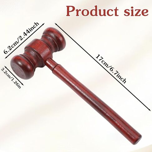 2 Pcs Brown Handmade Wooden Judge Gavel, Vintage Auction Courtroom Judge Hammer Gavels Mallets for Cosplay Lawyer Justice Costume Props and Clothing Accessories, Office Desk and Workspace Organizers in Saudi Arabia