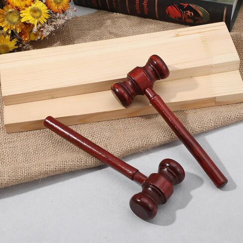 2 Pcs Brown Handmade Wooden Judge Gavel, Vintage Auction Courtroom Judge Hammer Gavels Mallets for Cosplay Lawyer Justice Costume Props and Clothing Accessories, Office Desk and Workspace Organizers in Saudi Arabia