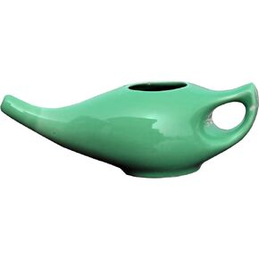 ANCIENT IMPEX Ceramic Neti Pot for Nasal Cleansing with 5 Sachets of Neti Salt | Compact and Travel-Friendly Design | Natural Remedy for Infection, Sinus and Congestion (Turquoise)