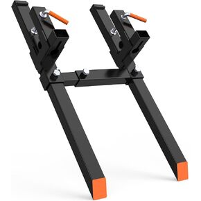 GAOMON 43" Clamp-On Pallet Forks with Adjustable Stabilizer Bar, 2000 LBS Capacity for Loader Bucket