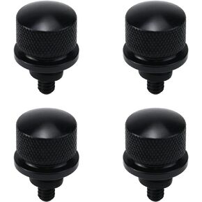 Antrader 4Pcs Aluminum Seat Bolt Chrome Knurled Billet Screw for Harley Davidson Sportster Street Glide Motorcycle Accessories Black