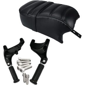 WOWTK Passenger Pillion Seat with Passenger Footpeg Mount Kit fits for Harley 2016-2022 Sportster Iron 883 XL883N Models
