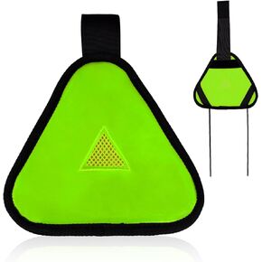 Reflective Triangle Sign, Bright Reflective Yield Symbol with Magic Adhesive Strap & Cord High Visibility Safety Triangle for Bike Backpack Different Scenes, Multiple Fixing Methods