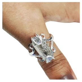 Natural Herkimer Diamond Ring, Rough Herkimer Diamond Ring, Hippie Wire Ring, 925 Sterling Silver, Womens Ring, Christmas, Thanksgiving, Handmade, Statement Jewelry, Rough Gemstone Jewelry (9)