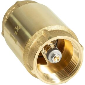 1 1/4-Inch Spring Check Valve Brass Female Pipe Thread One Way In-Line Check Valve Backflow Prevention