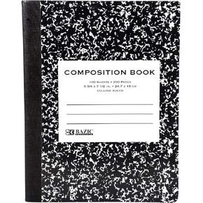 BAZIC C/R 100 Ct. Premium Black Marble Composition Book