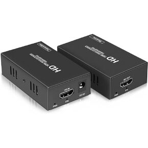 LinSeek HDMI Extender Over Single Cat5e/Cat6 /Ca7 HDMI Over Ethernet Full HD Uncompressed Up to 165ft (50m) Support 1080p 3D EDID and POC Function (Transmitter and Receiver)