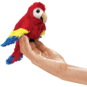 Folkmanis Mini Scarlet Macaw Finger Puppet