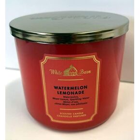 Bath and Body Works, White Barn 3-Wick Candle w/Essential Oils - 14.5 oz - 2021 Core Scents! (Watermelon Lemonade) Label Artwork Varies