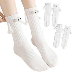 LOVEVIBE 2 Pairs Magnetic Holding Hands Crazy Socks for Kids - Anniversary Ideas Gifts for Men, Women, Couple - Silly Socks for Kids - Gifts for Boyfriend, Girlfriend, Kids, Best Friend, Him, Her