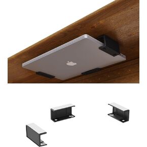 Under Desk Laptop Holder Under Desk Rack Mount for Keyboard & Small Devices Also Fit for Cable Box Wall Mount Tray Organizer Like Routers, Modems, Network Switch and More