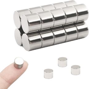 Refrigerator Magnets 8x6mm 20Pcs, Small Round Rare Earth Magnets, Tiny Strong Neodymium Disc Magnets for Crafts, Whiteboards, Fridge, Office, and Dry Erase Board