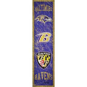 Fan Creations NFL Baltimore Ravens Unisex Baltimore Ravens Heritage Banner Vertical 6x24 Sign, Team, 6 x 24 (N0787-BAL)
