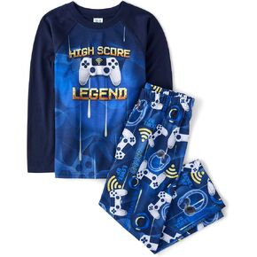 The Children's Place Boys' Long Sleeve Top and Pants 2 Piece Pajama Set Seasonal