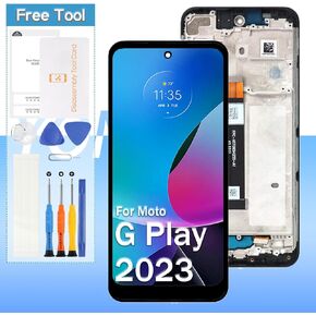 Screen Replacement for Motorola Moto G Play 5G 2023 XT2271 XT2271-5 6.5“ LCD Display Touch Digitizer Assembly with Tools(Black with Frame)