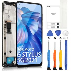 for Motorola Moto G Stylus 5G Screen Replacement kit, LCD Display with Frame Touch Digitizer for Motorola Moto G Stylus 5G XT2131-1 XT2131-4 XT2131-2 XT2131-3 XT2131DL Full Assembly with Repair Tools