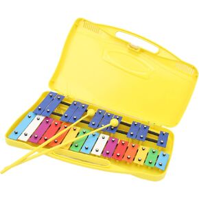 25 Notes Xylophone Aluminum Keys Xylophone Clear and Accurate Notes Professional Musical Xylophone with Yellow Box