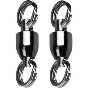QISHUO Ball Rolling Bearing Swivel Saltwater High Strength Fishing Swivel Steel Bearing Connector Fishing Swivels Stainless Black Nickel 8lbs-135lbs