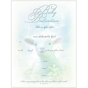 1 X Certificate Baby Dedication (6 Per Pkg) (Package of 6)