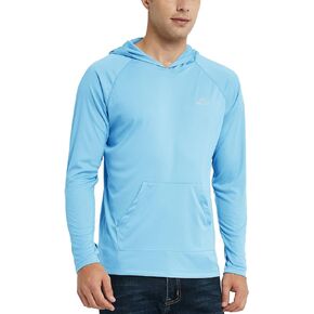 Willit Men's UPF 50+ Sun Protection Hoodie Shirt Long Sleeve Rash Guard Fishing SPF Outdoor UV Shirt Lightweight Pocket